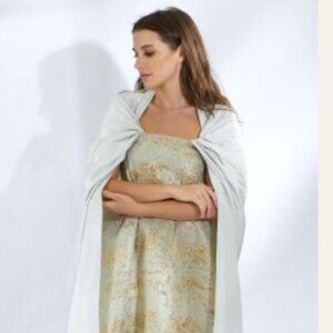 NOORA HEFZI Talia Dress Silk Long Dress Cape Medium